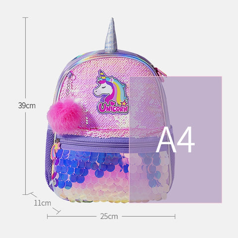 Reversible Sequin Unicorn and Dinosaur Backpack
