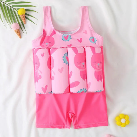 Floating Swimsuit for Kids - One-Piece with Removable Buoyancy Bars!