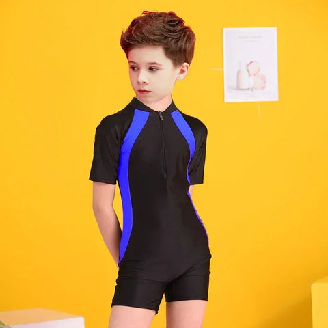 Children's One-Piece Swimsuit – Boy & Girl Sunscreen Zipper Swimwear
