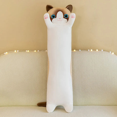 Long Cat Plush Toy – Soft Stuffed Pillow for Office Nap & Home Decor