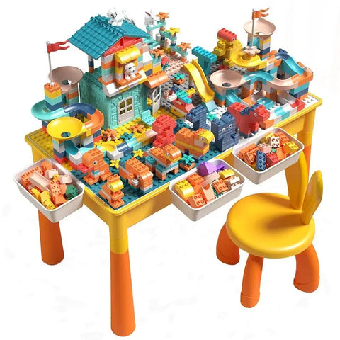 5-in-1 Kids Activity Table - With Chair Set & Marble Run!
