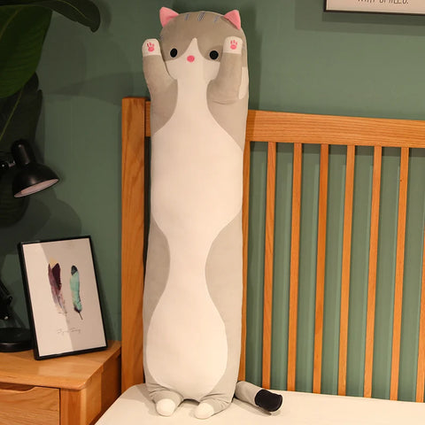 Long Cat Plush Toy – Soft Stuffed Pillow for Office Nap & Home Decor