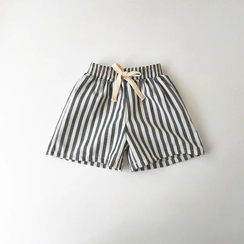 Children's Vintage Linen Cotton Stripe Pants – Casual & Stylish for Kids