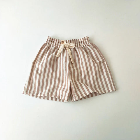 Children's Vintage Linen Cotton Stripe Pants – Casual & Stylish for Kids