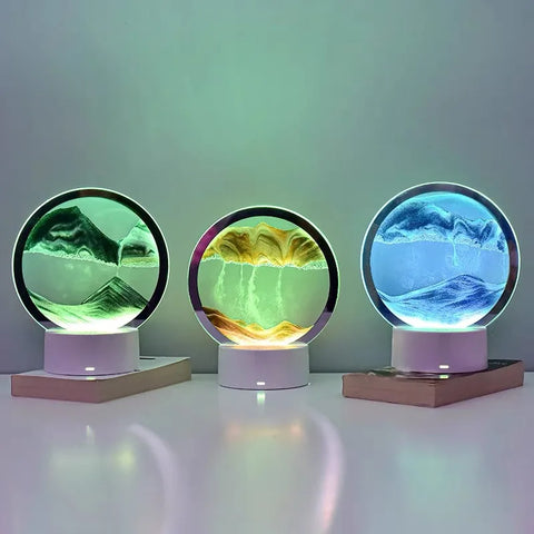Quicksand Lamp Ornament Hourglass - Sand Painting 3D Night Light