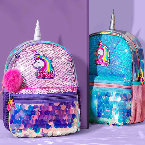Reversible Sequin Unicorn and Dinosaur Backpack