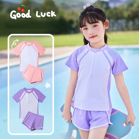 Double Layers Girls Two-Piece Swimwear