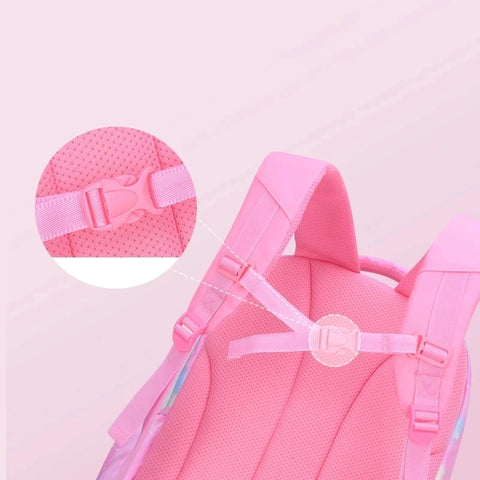Pink Gradient School Backpack for Girls