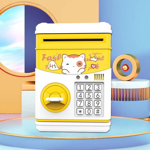 Cartoon Piggy Bank with Music & Stories – Mini ATM-Style Money Safe