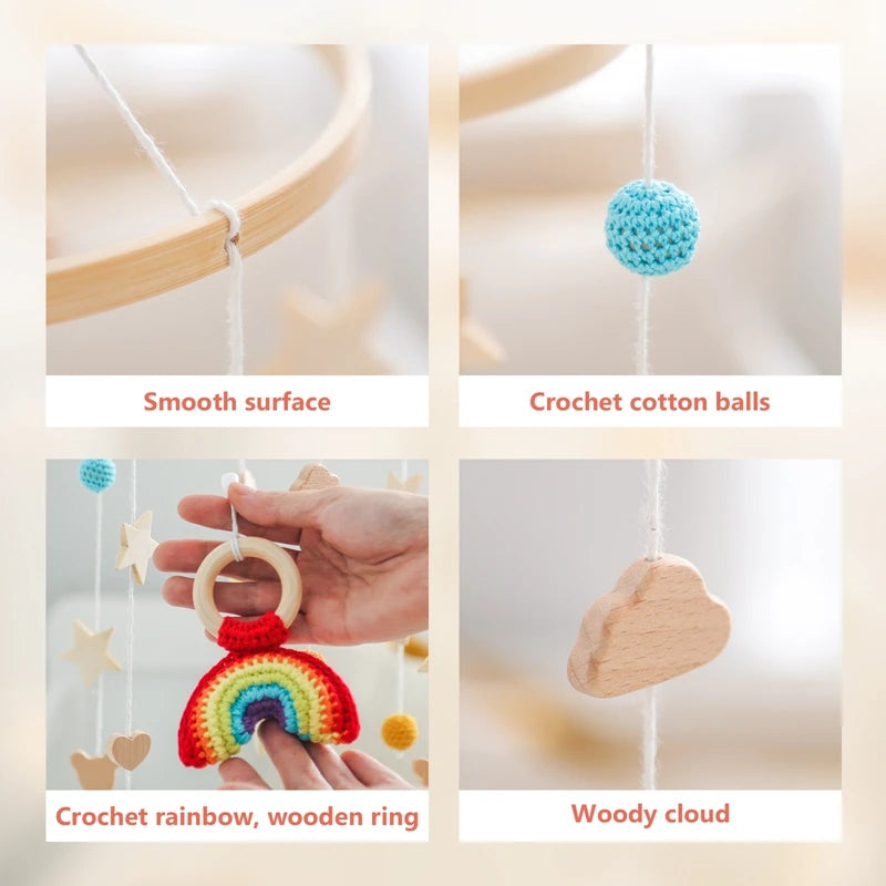 Baby Crib Mobile Hanger with Rotating Toy - Brings Peaceful and Captivating Motion Teeny Pandas
