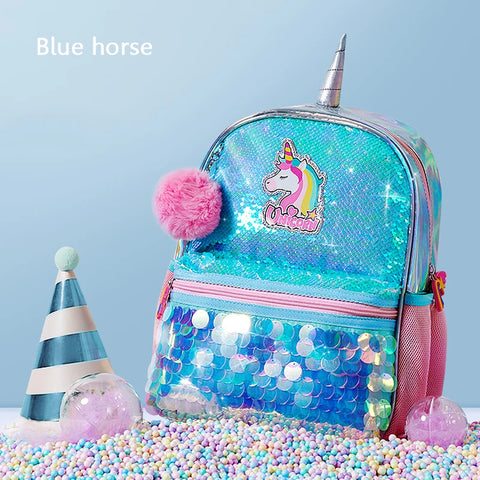Reversible Sequin Unicorn and Dinosaur Backpack