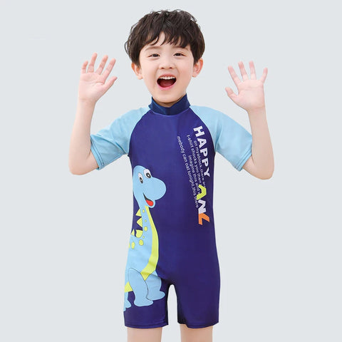Short Sleeve One-piece Swimsuit for Girls and Boys