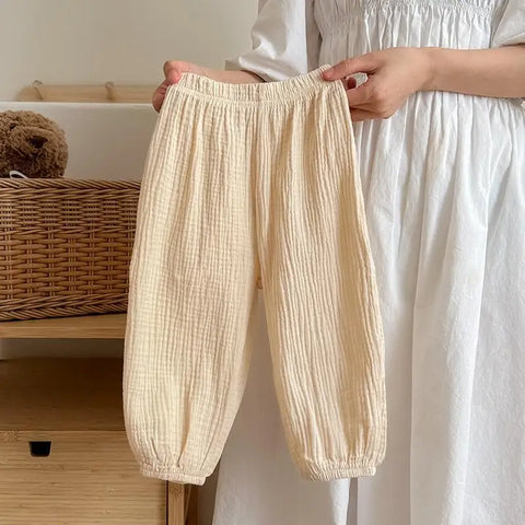 Solid Color Anti-Mosquito Pants for Kids - Summer Casual Bloomers