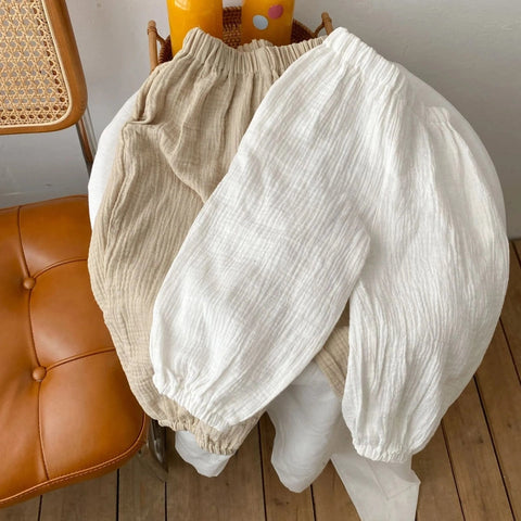 Summer Anti-Mosquito Harem Pants for Kids - Solid Color Loose Casual Trousers
