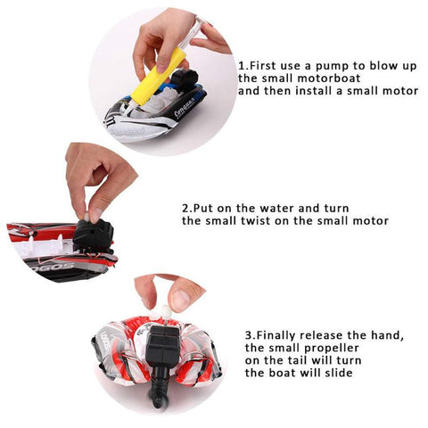 Inflatable Wind-Up Speed Boat Bath Toy