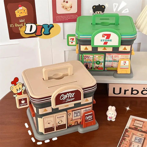Store Shaped Money Box with Key Lock