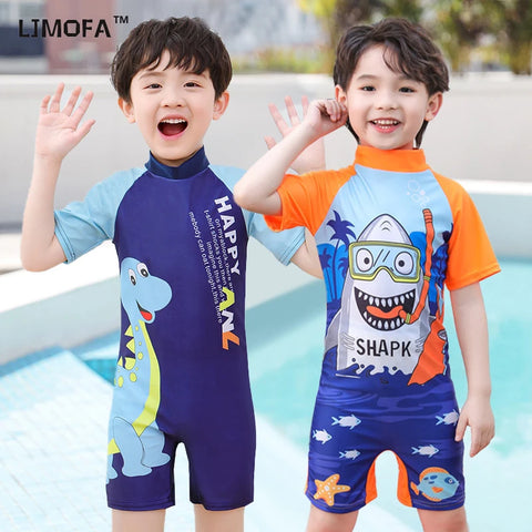 Short Sleeve One-piece Swimsuit for Girls and Boys