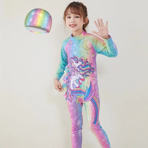 Kids Wetsuit Long Sleeve Surfing Suit with Cap