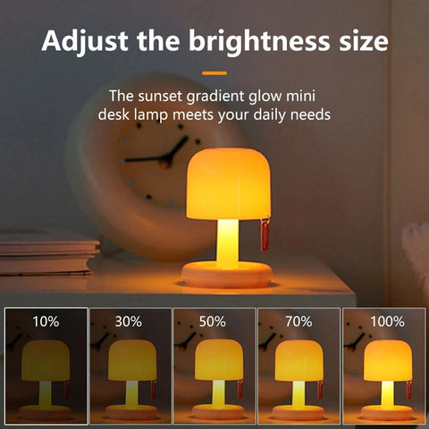 Sunset Mushroom Night Light LED Table Lamp – USB Rechargeable Mood Light