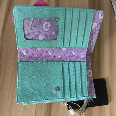 Cartoon Cat Wallet – Double-Fold Coin Purse and Card Holder for Women