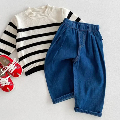 Kids Loose Jeans – Fashionable Denim Wide-Leg Trousers for Boys & Girls