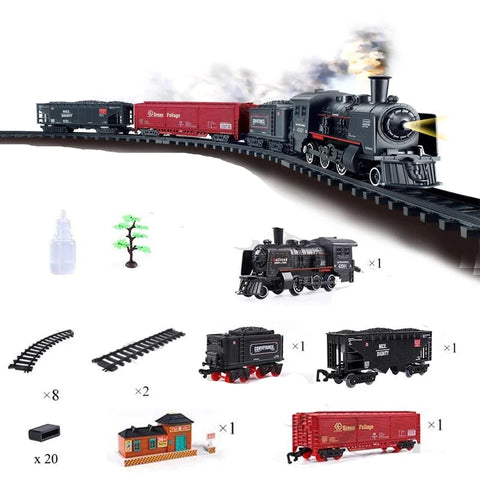Electric Railway King Passenger Train Set – Realistic Steam Locomotive Playset