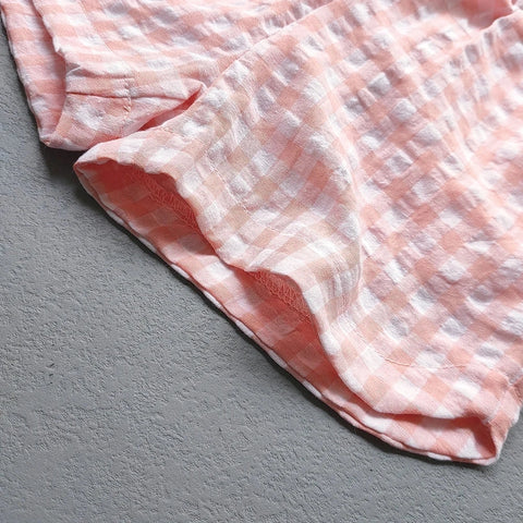 Girls' Plaid Shorts – Trendy Summer Split Shorts for Kids
