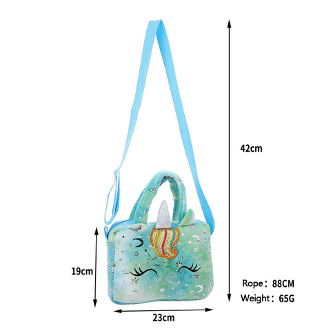 Plush Unicorn Crossbody Bag for Kids