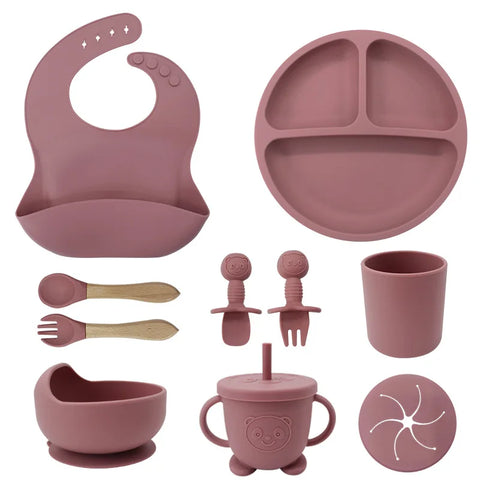 Silicone Baby Feeding Tableware Gift Set – Safe, Stylish, and Practical Teeny Pandas