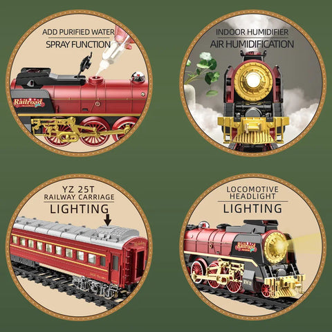 Christmas Series Remote Control Electric Steam Train Set with Lights