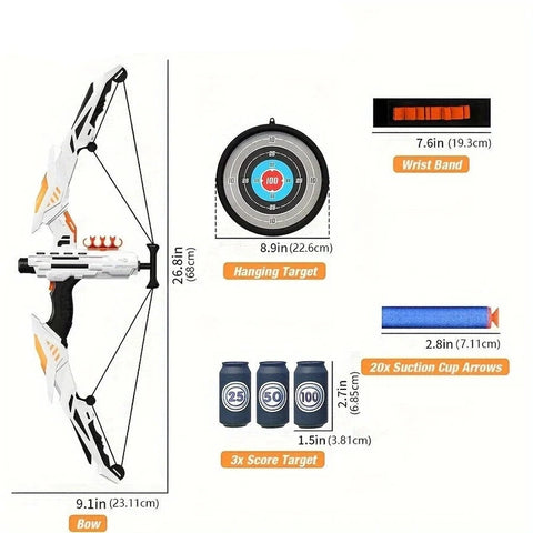 Soft Dart Archery Toy with LED Lights – Indoor & Outdoor Sports !