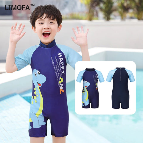 Short Sleeve One-piece Swimsuit for Girls and Boys