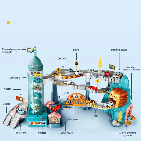Lion Theme Interactive Playset Mountain Adventure Race Track