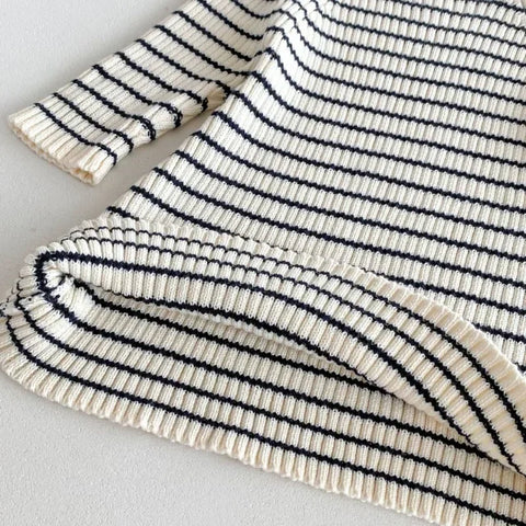 Princess Knitted Sweater Dress – Girls Striped A-Line Party Dress