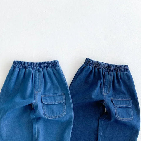 Cotton Pocket Pants for Boys & Girls – Casual Denim Trousers