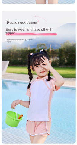 Double Layers Girls Two-Piece Swimwear