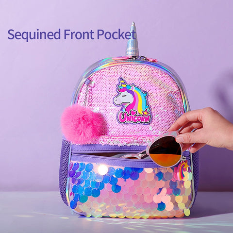 Reversible Sequin Unicorn and Dinosaur Backpack