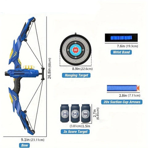 Soft Dart Archery Toy with LED Lights – Indoor & Outdoor Sports !