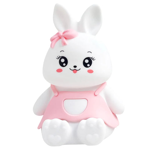 Cute Rabbit Kids Night Lights - 5 Colour Changing LED Silicone Lamp!