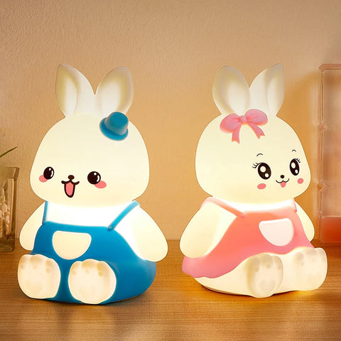 Cute Rabbit Kids Night Lights - 5 Colour Changing LED Silicone Lamp!