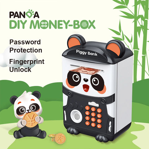 Panda Piggy Bank with Fingerprint & Password Unlock – Automatic ATM Money Box