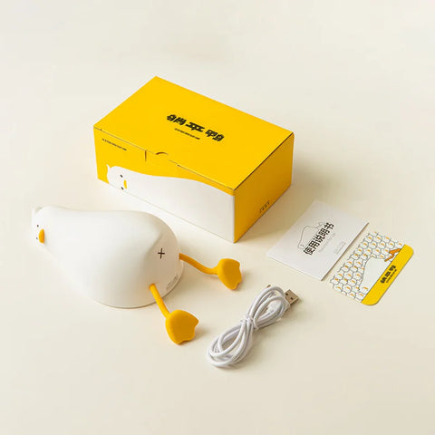 Lying Duck USB Rechargeable Night Light – Soft Silicone Bedside Lamp for Kids