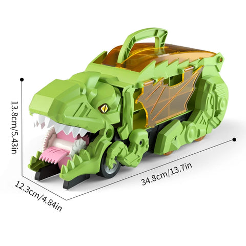 Oversized Dinosaur Swallowing Car Track