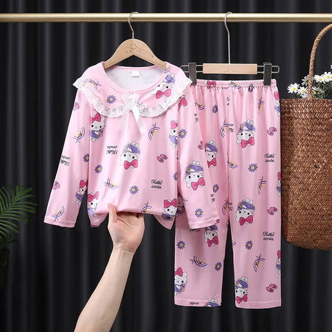 Kawaii Girls Pajama Set – Soft Princess Style Sleepwear