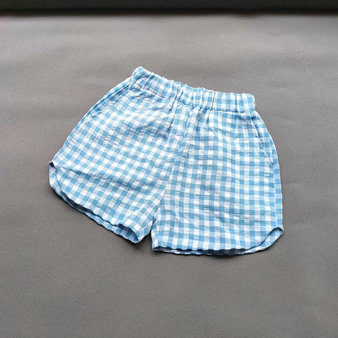 Girls' Plaid Shorts – Trendy Summer Split Shorts for Kids