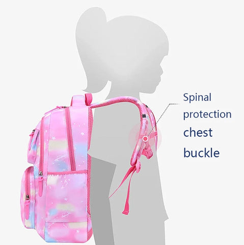 Cute Pink Waterproof Backpack for Girls – Primary School & Teenagers