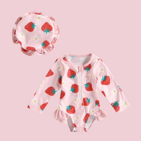 Baby Girls Swimwear with Cap