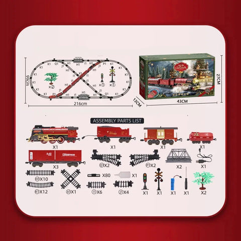 Christmas Series Remote Control Electric Steam Train Set with Lights