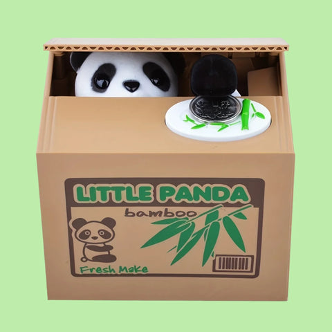Little Panda Stealing Money Piggy Bank – Interactive Cartoon Savings Box