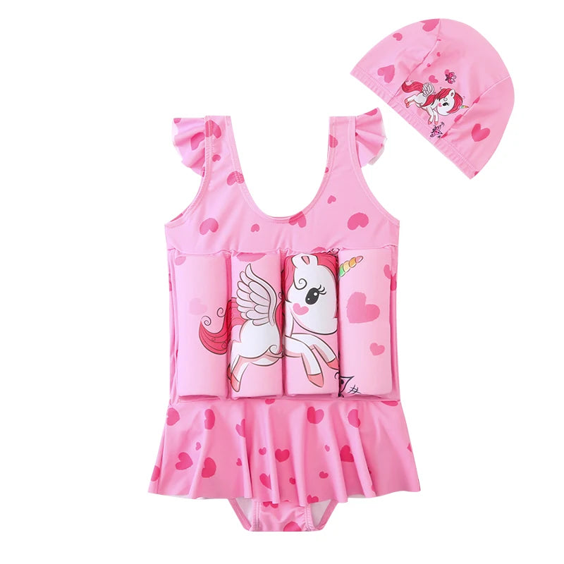 Unicorn Themed Flotation Swimsuit for Girls – Buoyant, Fun & Safe Teeny Pandas